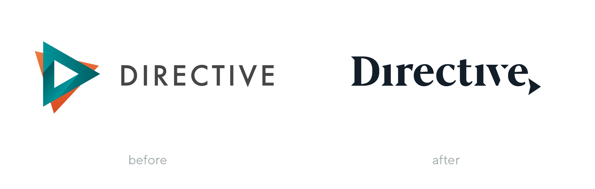 Directive Consulting logo before and after rebranding