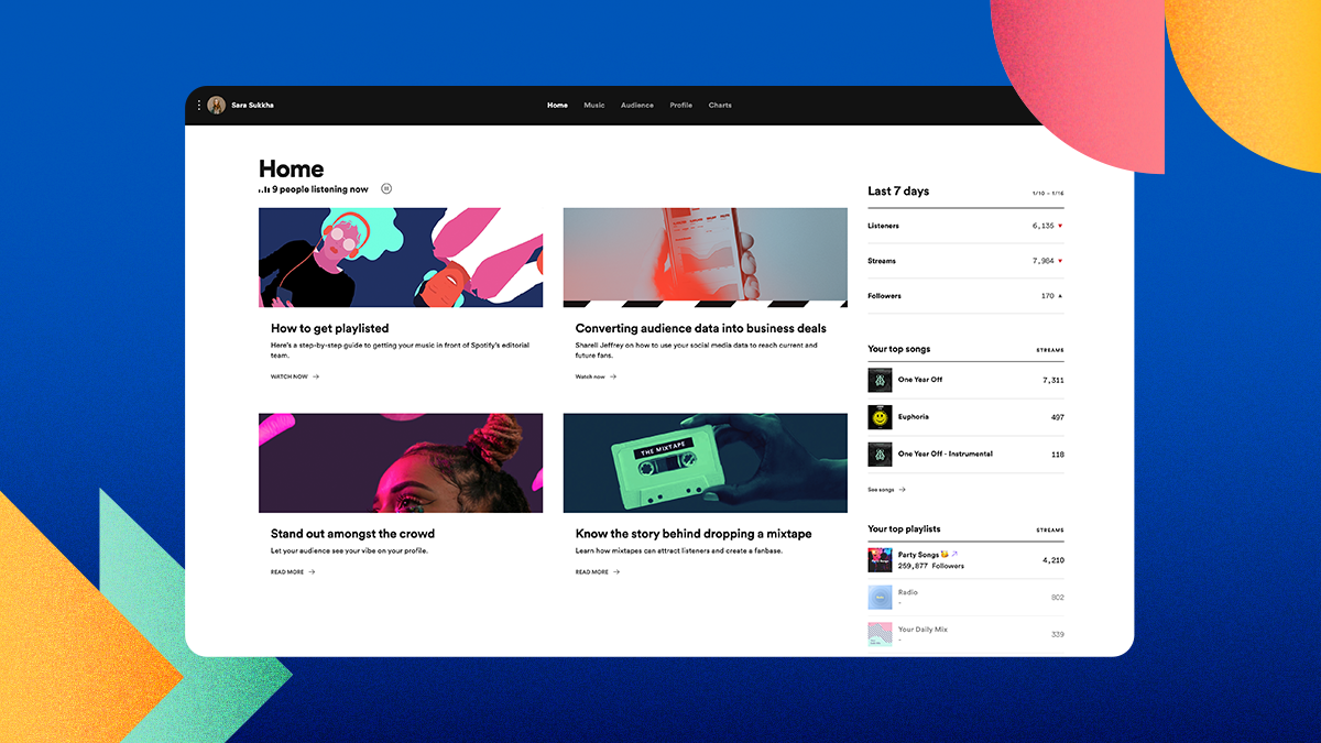 Spotify for Artists dashboard