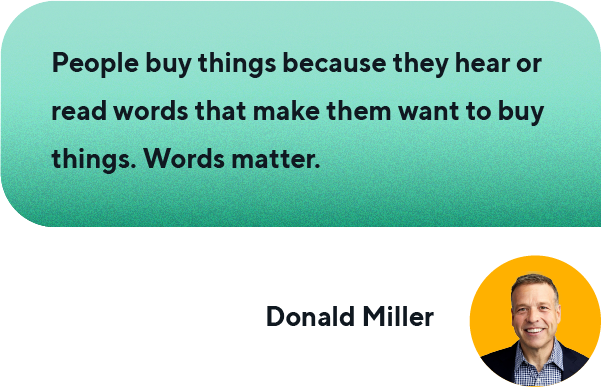 Donald Miller quote about story